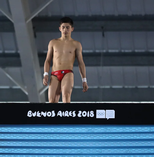Randal Willars en la prueba de plataforma de diez metros de Buenos Aires 2018